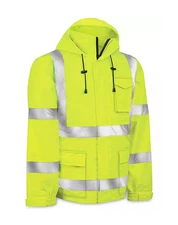 Uline Hi Vis Lime Lightweight Rain Jacket Class 3 S-22970G 2X Large Mens
