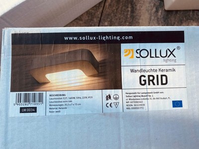 SOLLUX Design Keramik Wandleuchte - bemalbar, 36 x 15 x 7,5 cm