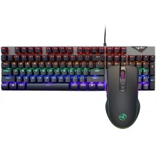 Wired RGB Gaming Keyboard  Mouse Set - 104 Keys, Mechanical Feel