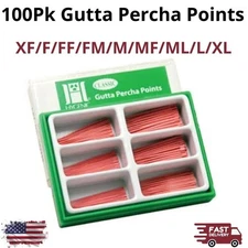 Hygenic 100Pcs Gutta Percha Points Color Endo Root Canal XF/F/FF/FM/M/MF/ML/L/XL