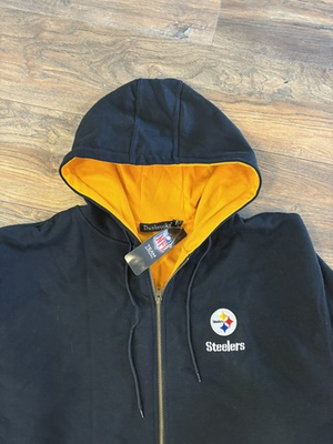 #ad NWT Pittsburgh Steelers NFL Craftsman full zip thermal hoodie by Dunbrooke XL $55.00
