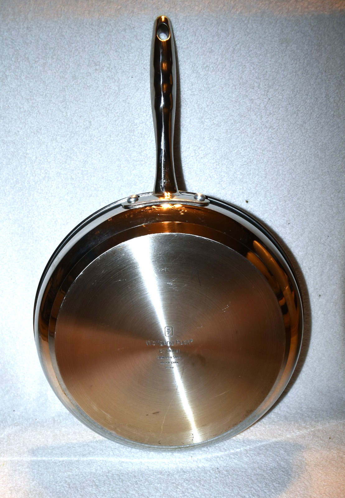 wolfgang puck stainless steel round skillet 12" with glass lid