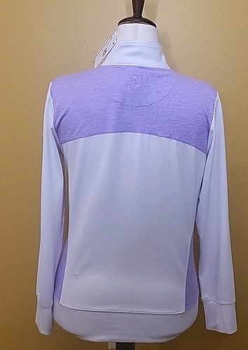 Footjoy Womens Full Zip Jacket White Purple Craguns Legacy New Pockets Wicking - Picture 5 of 14