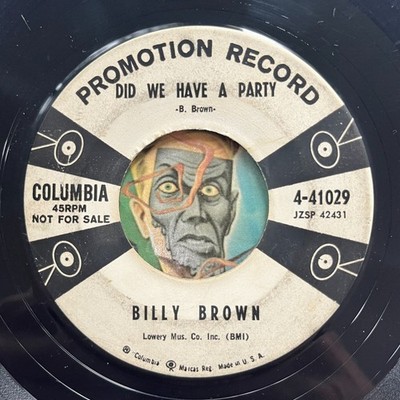 HEAR Billy Brown 45 Did We Have A Party / It's Love rockabilly rocker promo