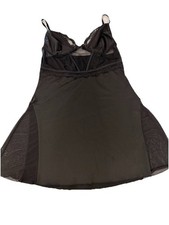 Black Lace  Mesh Lingerie Nightie Dress with Bow No Tag Sm-med Y2K Slip Dress
