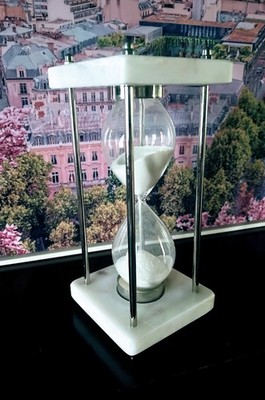 Sand Clock Timer Hourglass Marble Decorative Collectible Library Office Gifts