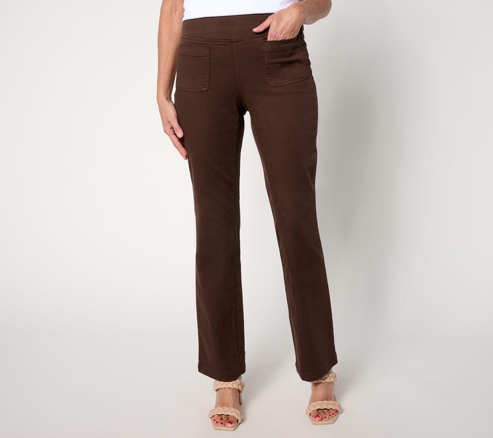 Belle by Kim Gravel Women's Petite Pants 16P _Pet TripleLuxe Twill Brown A653651