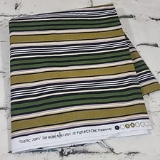 Vintage Michael Miller Fabrics Traffic Jam Print Green Striped 44" By 1.5 Yards
