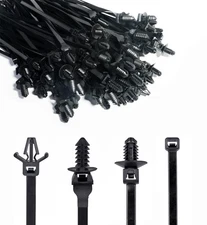 120 Packs Car Mount Wire Tie Nylon Push Mount Cable Zip Tie Strap