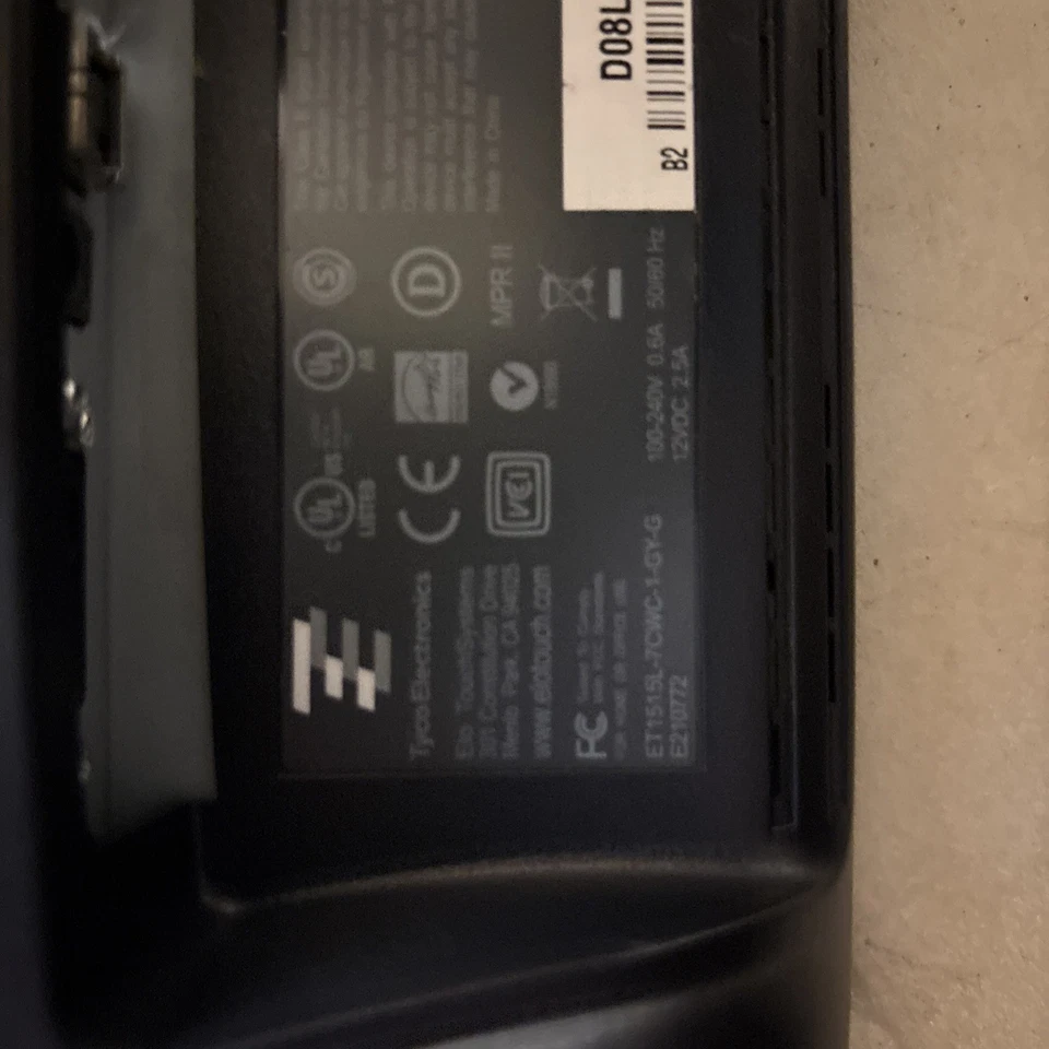 UsedELO ET1515L-7CWC-1-GY-G E280484 15 inch Touch Screen Monitor POS No Cables - Image 4 of 4