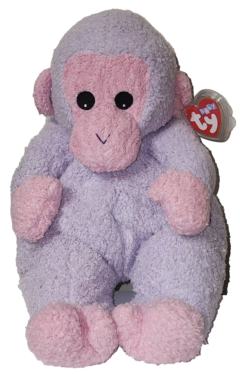 Ty Monkeybaby Purple Monkey Rattle 12