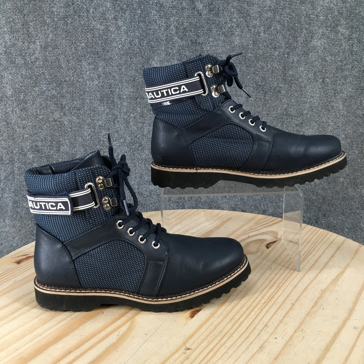 Nautica NWT Sz 12 Blue Leather Boots Nautica Blue Boots | Mercari main image 4