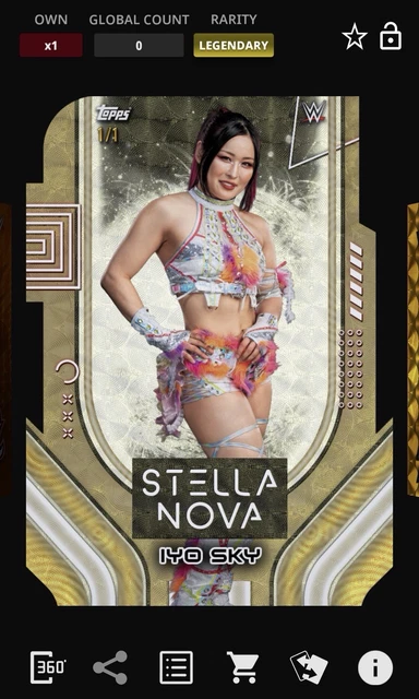 2025 Topps WWE Slam Chrome Cosmic Iyo Sky Stella Nova 1cc Legendary Superfractor