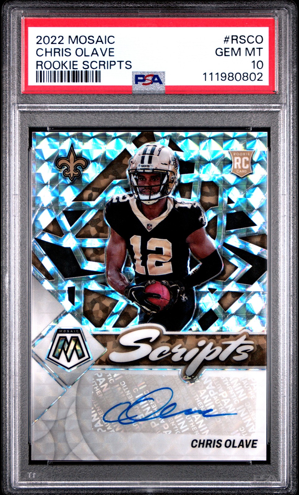 Chris Olave Panini Mosaic Rookie Scripts #RSCO Base