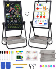 Black Kids Easel 24 X 18 In, Double-Sided Art Board