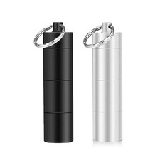 MIni Waterproof Medicine Pill Box Case Bottle Holder Container Keychain US