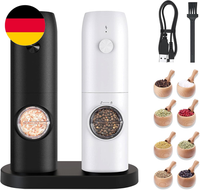 Salz Und Pfeffer MüHle Elektrisch 2Er Set Mit Einstellbarem Keramik-Mahlwerk Von
