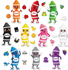 32 Pcs Color Bulletin Board Set for Classroom, Crayon Classroom Boarders Color P