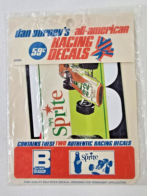 #ad #ad Vintage Dan Gurney Authentic Racing Decals Sprite Baldwin NOS $24.00