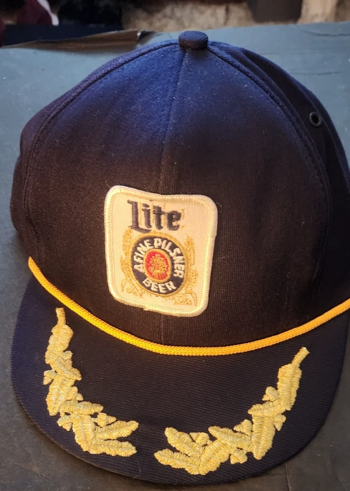 Sombrero snapback vintage años 80 lite beer club capitán hecho en EE. UU. NUEVO SIN ETIQUETAS OSFA Foto 4 de 4