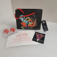 Lady Gaga Workshop Barneys NY Gift Bag Earrings Sticker EventCard Bracelet