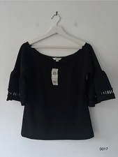 New With Tags Miss Selfridge Black Off-Shoulder Top (UK 14 / EUR 42 / US 10)