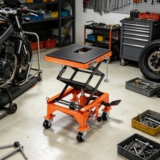 Hydraulic Motorcycle Lift Table 4-wheel Foot-operated Jack Stand Hydraulic Motorcycle Lift Table 4-wheel Foot-operated Jack Stand