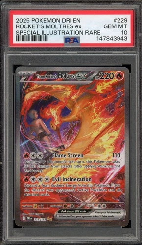 Pokemon Team Rocket's Moltres ex Destined Rivals SIR #229 PSA 10 Gem Mint