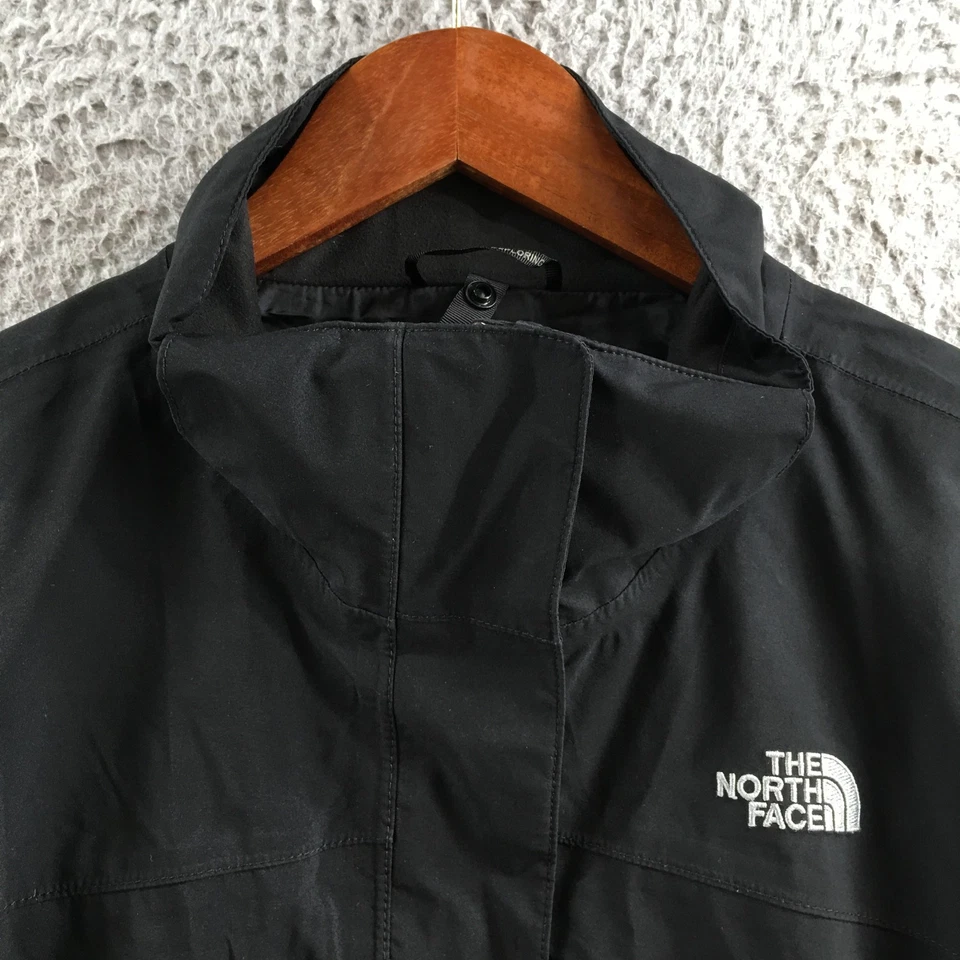 Chaqueta de lluvia The North Face para mujer L negra manga larga cuello falso bolsillo con cremallera completa Foto 3 de 4