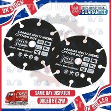 TWO 10MM CARBIDE CUTTING DISCS WHEEL QUICK MULTI FAST CUT BORE WOOD NAIL PLASTIC