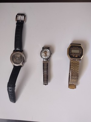 The Beatles & Elektra Lot of 3 Watches: Digital World Time, Peanuts Dial