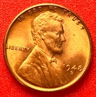1948-S Lincoln Wheat Cent Penny GEM RED BU From an Original Bank Roll