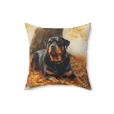 Rottweiler Dog 16X16 Autumn Pillow