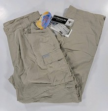 NEW Columbia Titanium Pants Women Large Beige Convertible Zip Off 32x30 Hiking