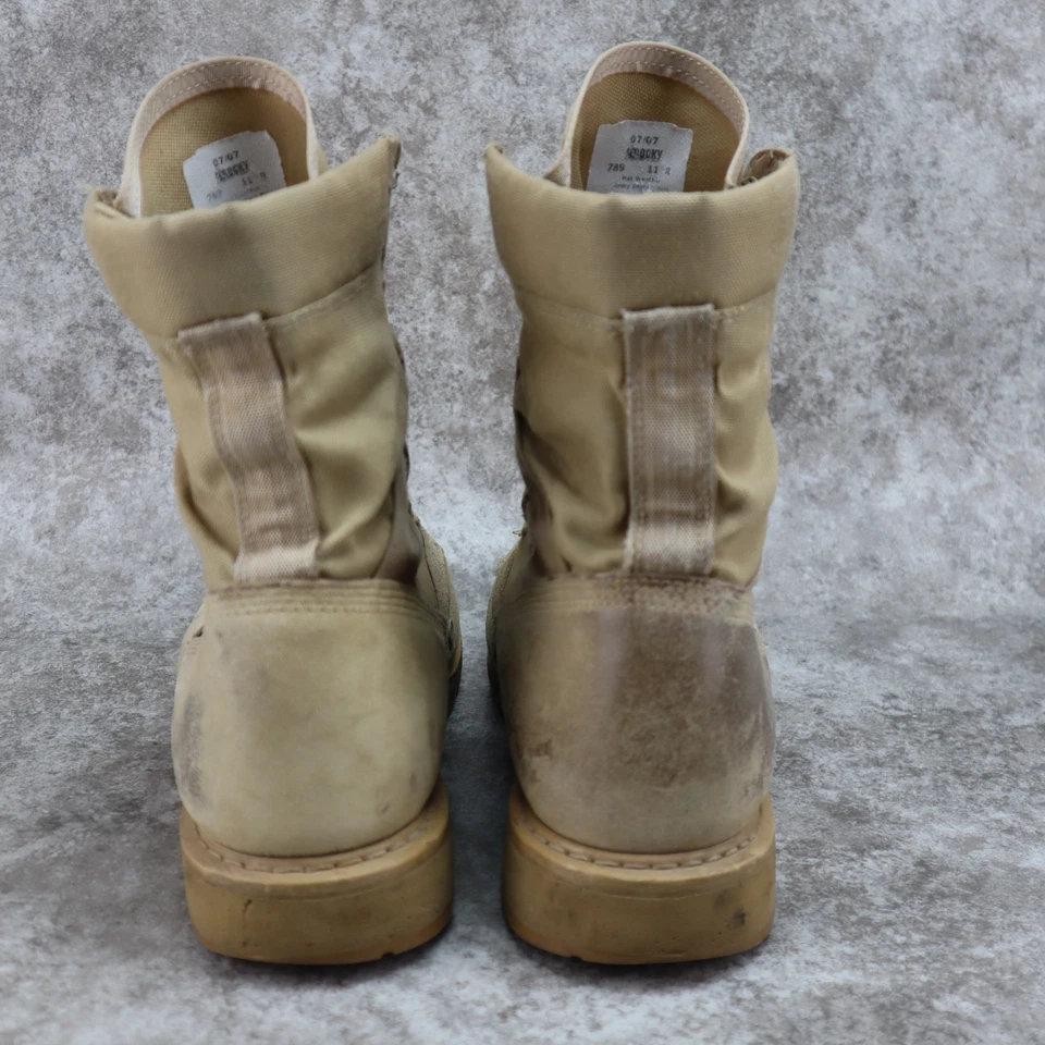 Botas de Combate Rocky Clima Caliente Ejército Tostado Gamuza Cuero 789 Para Hombres Talla 11 R Foto 3 de 4