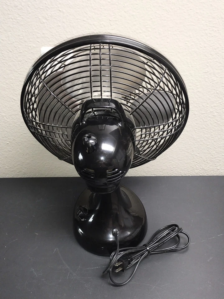 Ventilador de mesa/escritorio oscilante vintage VORNADO modelo FAI-0013 cisne negro Art Deco Foto 4 de 4