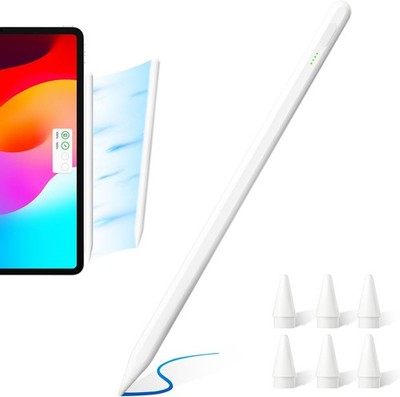 iPad Pencil Eingabestift (2018-2025) Neigungsempfindlichkeit Handflächenabstoßung magnetisch + 6 Aufsätze