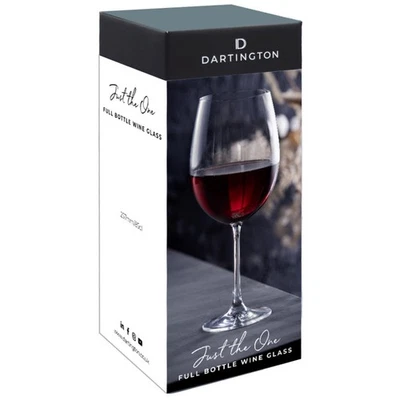 DARTINGTON CRYSTAL Dartington Full Bottle of Wine Glass Just The One 850ml Adult Gift Boxed