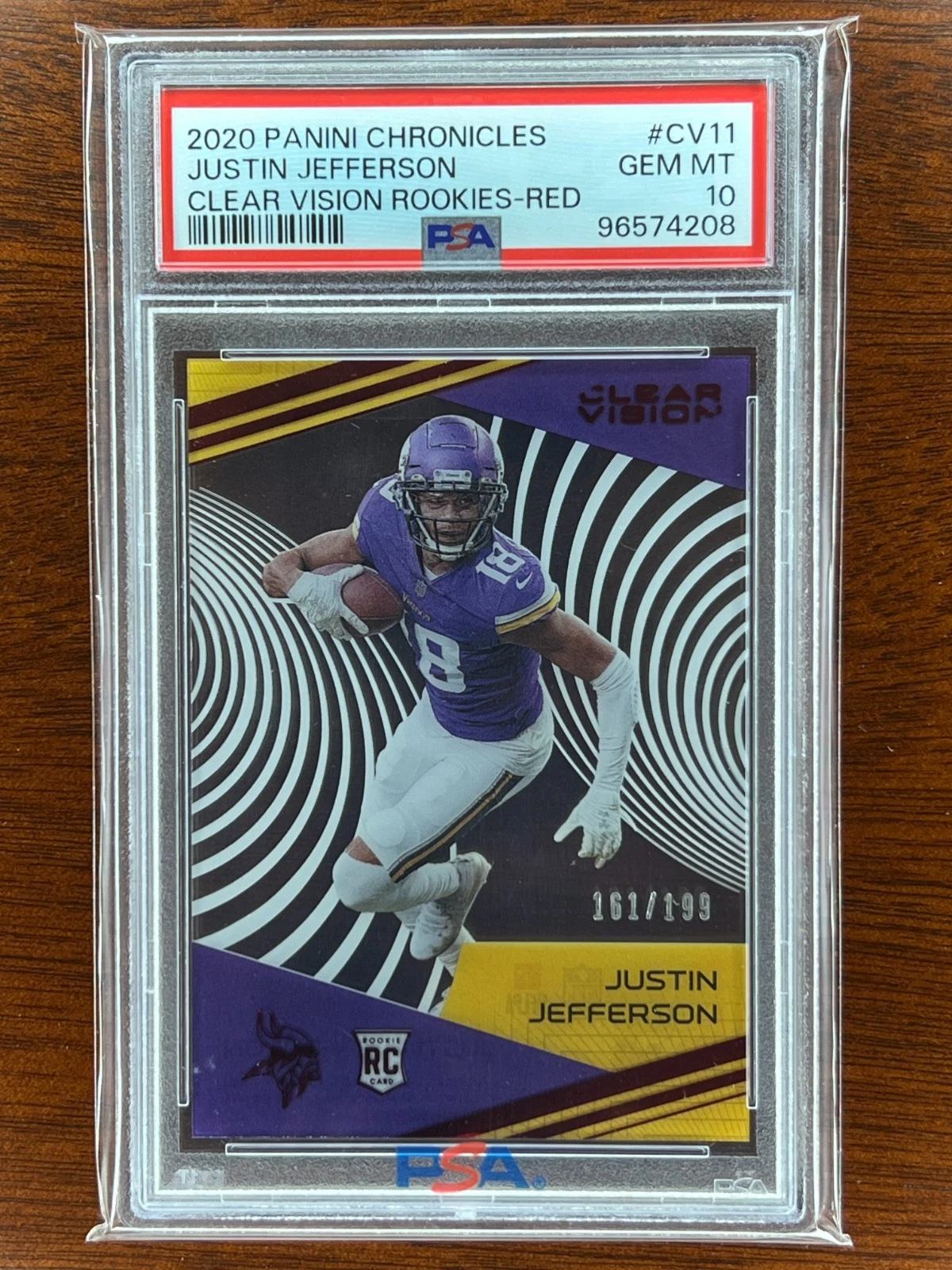 Justin Jefferson Panini Chronicles Clear Vision Rookies #CV11 Red