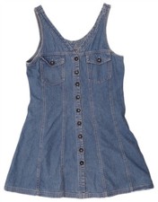 Wild Womens Sleeveless Denim Dress UK 14 Large Blue Cotton BK06