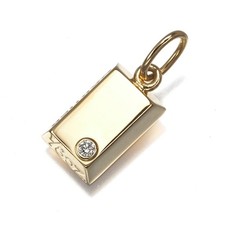 Auth Cartier Pendant Diamond Ingot 1/8oz 18K 750 Yellow Gold