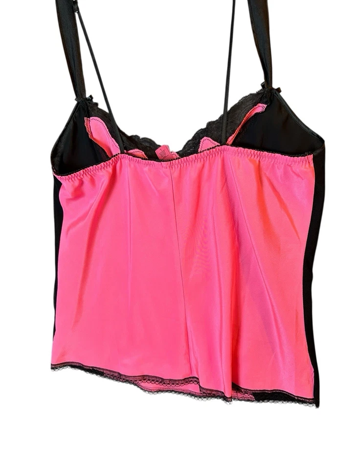 Betsey Johnson Intimates черная розовая кукла майка размер большой топ Negligee Camisole - Изображение 4 из 4