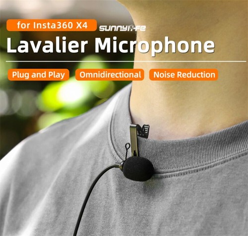 For Insta360 X4 Camera Lavalier Microphone Clip-on Lav Mini Mic Vlog Accessories - Picture 2 of 8