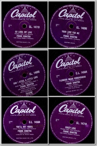 3x FRANK SINATRA "Romantic Songs" -SONDERPREIS- Schellackplatte 78rpm Set166I