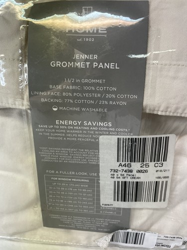 Soft Cream Colored Curtains Jenner Grommet Panels JC Penny Home - Picture 9 of 14