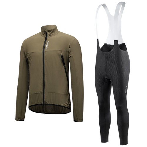 WOSAWE Chaqueta resistente al viento resistente al desgaste y pantalones con tirantes acolchados para hombres conjuntos de ciclismo S-3XL - Imagen 20 de 21