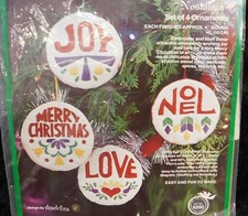 PARAGON Needlework Embroidery Kit 6260 NOSTALGIA CHRISTMAS ORNAMENTS 4 Designs 
