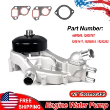 Water Pump w/ Thermostat for Chevrolet GMC Vortec 4.8L/5.3L/6.0L/6.2L AW6009 US