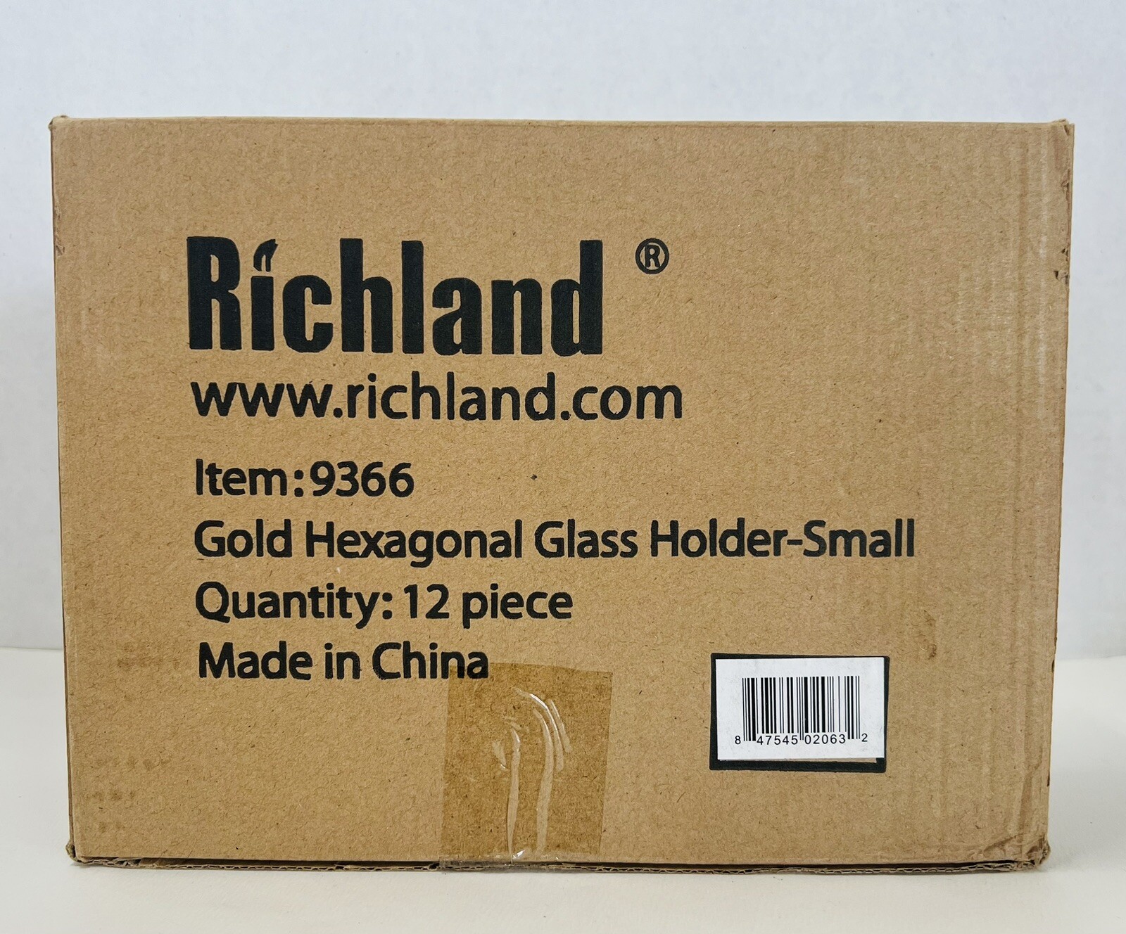 Set Of 12 Richland Gold Mercury Hexagonal Glass Votive Candle Holders Small