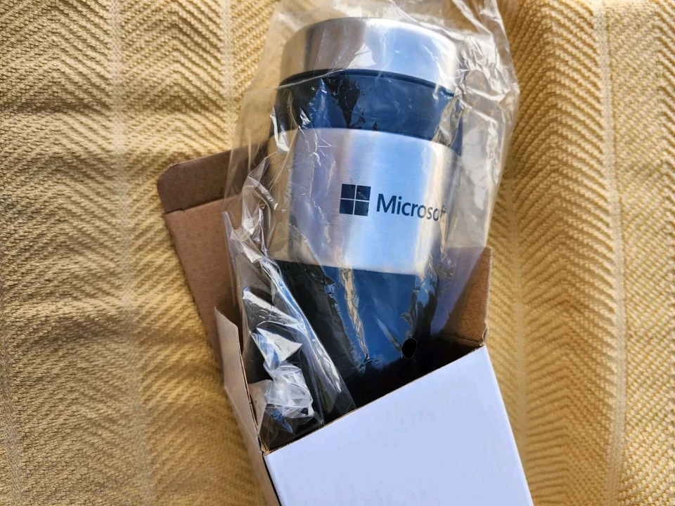 Microsoft 16oz Black Stainless Steel Cold/Hot Drink Travel Mug - NEW - Image 4 of 4